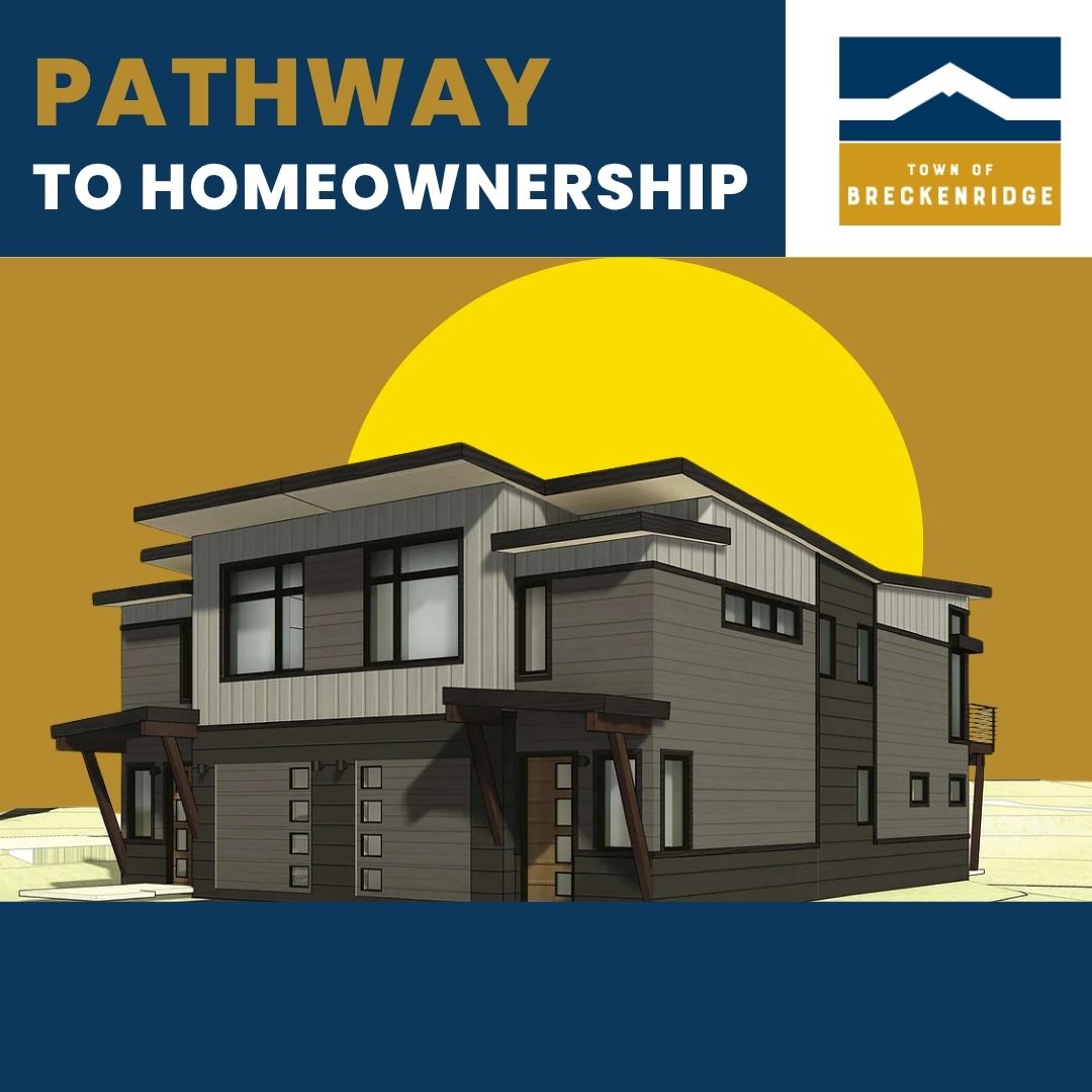 Pathway to Homeownership text with house in front of sun